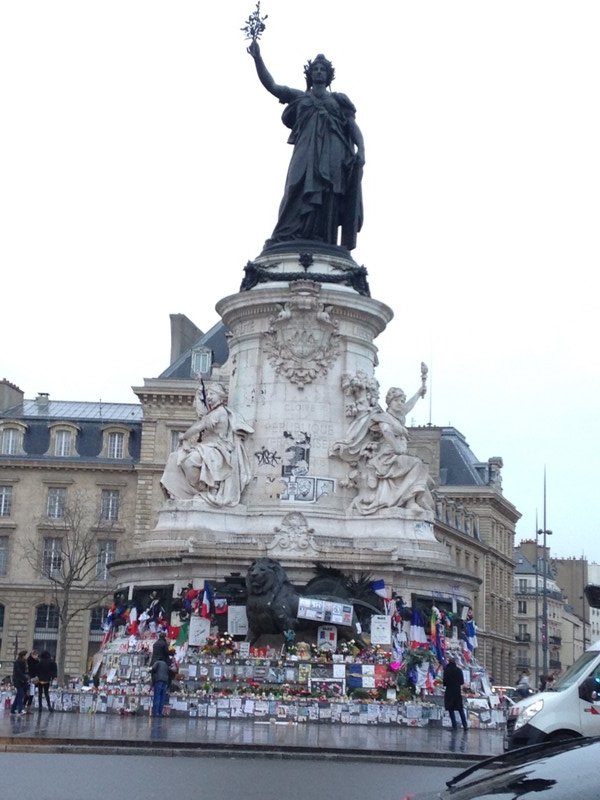 Monument to victims in Paris: Place de la Republique 