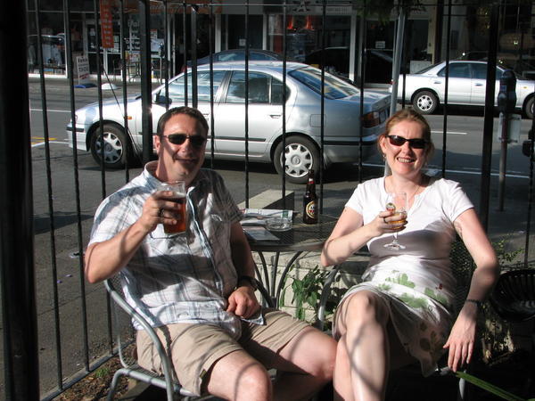 Us relaxing in a Kiwi Irish pub