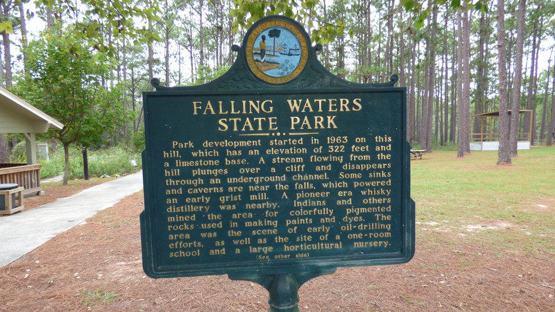Falling Waters State Park Sign
