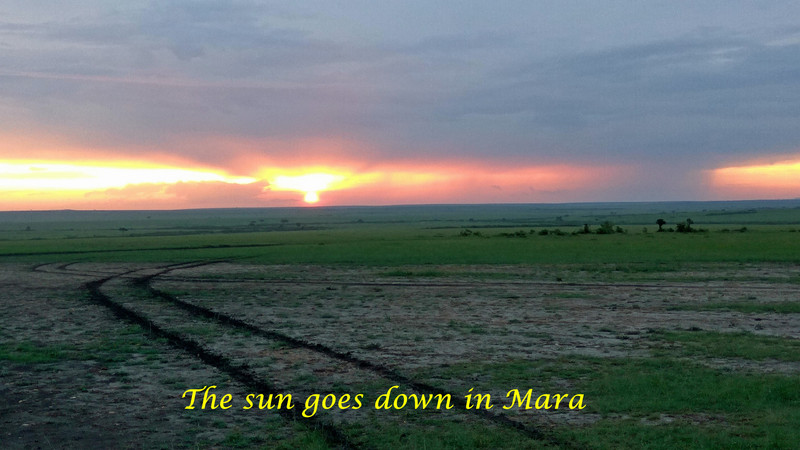 Sun goes down in Mara
