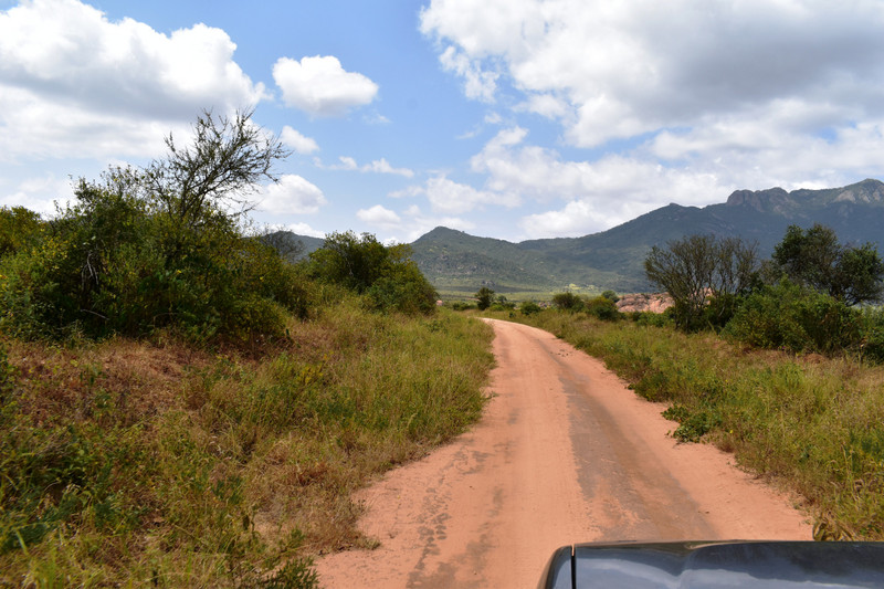 Driving through Tsavo