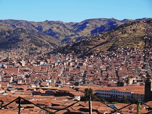 Cusco township seen a near by hill
