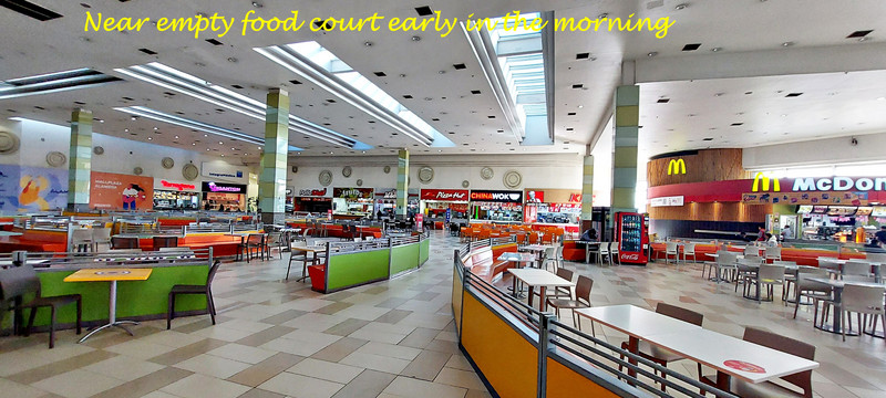 Near empty food court in early morning