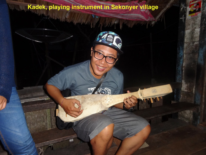 Kadek displaying his talent in Sekonyer village
