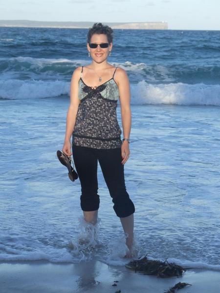Caroline on the beach at Jervis Bay