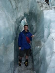 Franz Josef Glacier in shorts