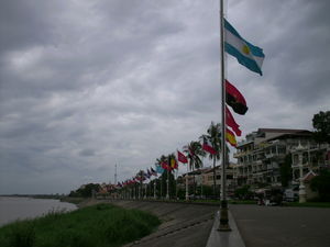 River esplanade n flags of Countries