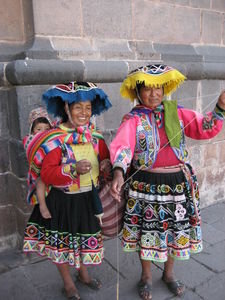 Peruvian Women Dressed In Their Best
