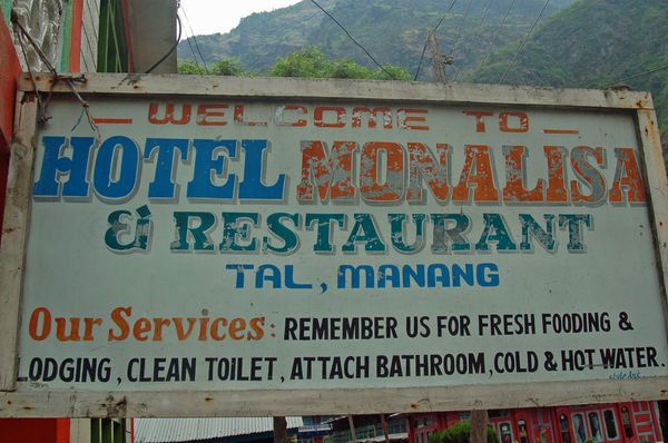 typical sign in village along the way
