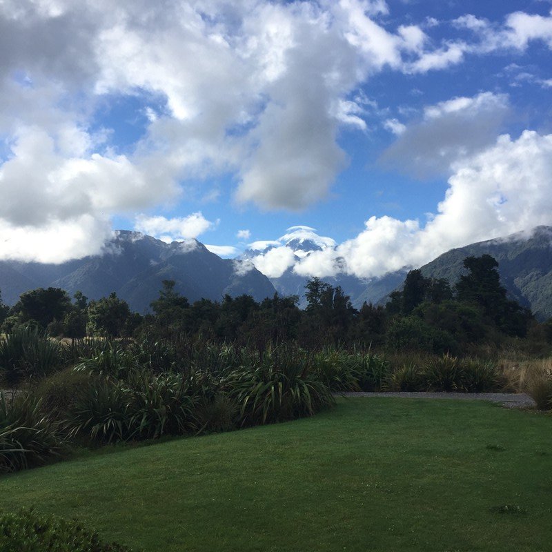 View of Mount Cook over coffee 
