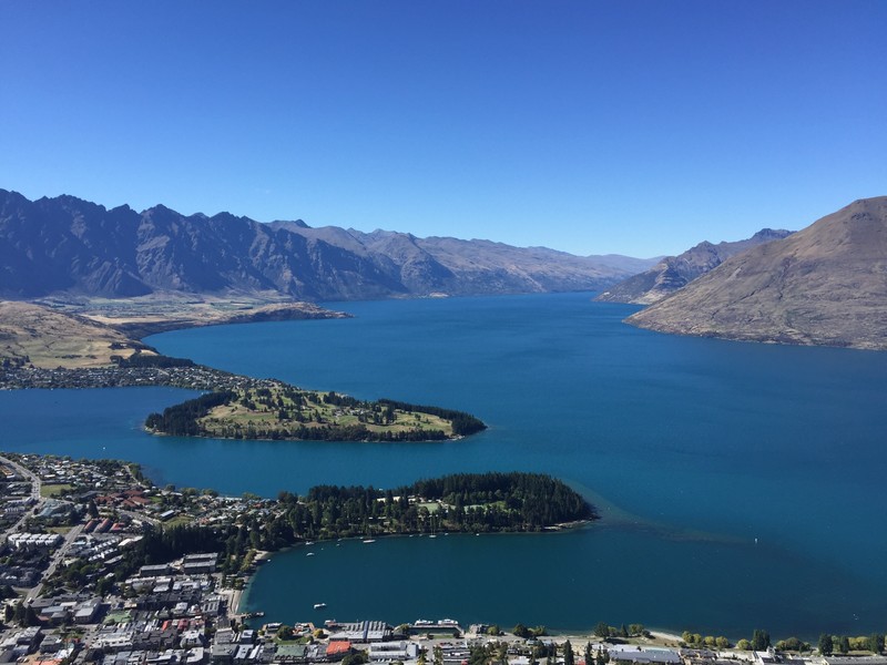 View of Queenstown from the luge