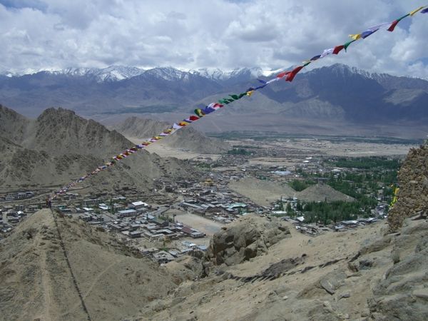 Prayer flags above Leh