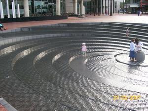 Cool water feature at Darling Harbour