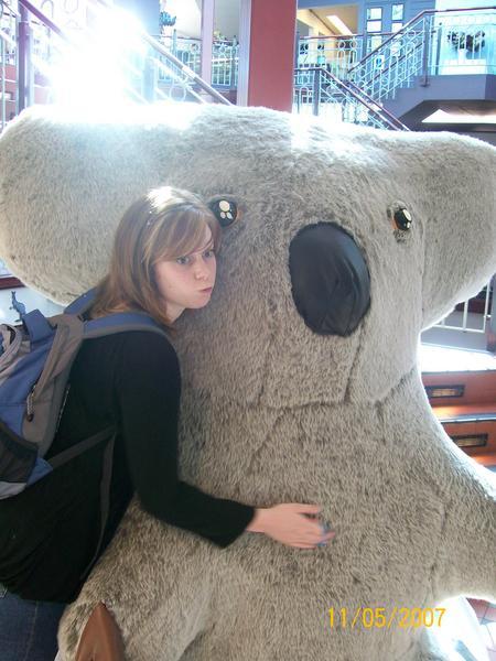 Sarah and an enourmous Koala