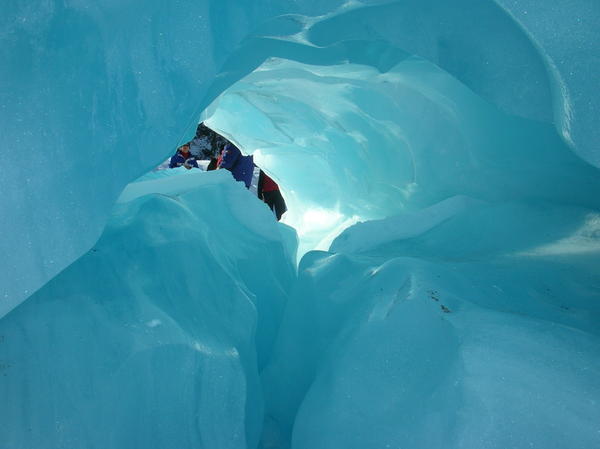 An ice tunnel 