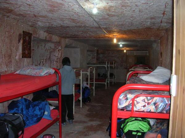 Underground hostel room