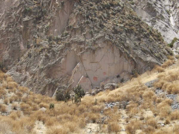 inca cave art, (in red)