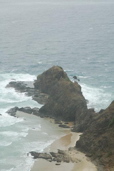 The rocky crag beneath the lighthouse