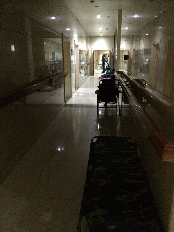 Respiratory unit floor at night