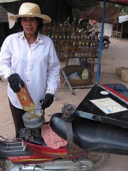 filling up petrol for the bike