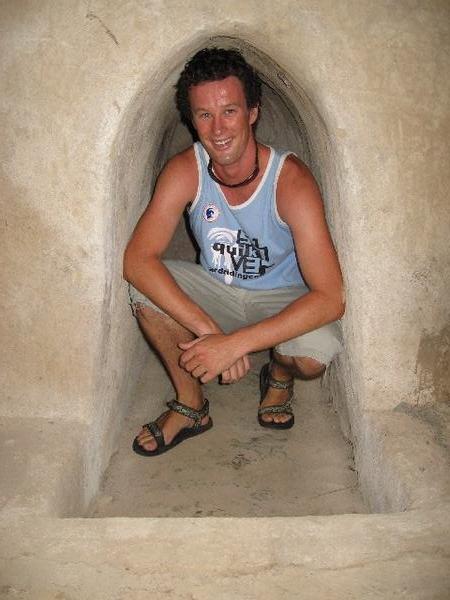 Andrew in the Cu Chi Tunnels