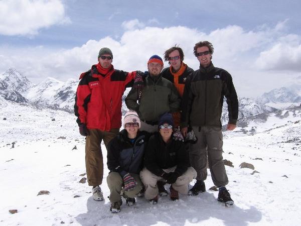 Trekking team at the pass