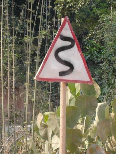 Lao Road Sign