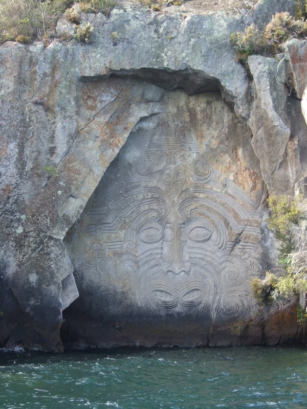 Rock Carving on Lake Taupo