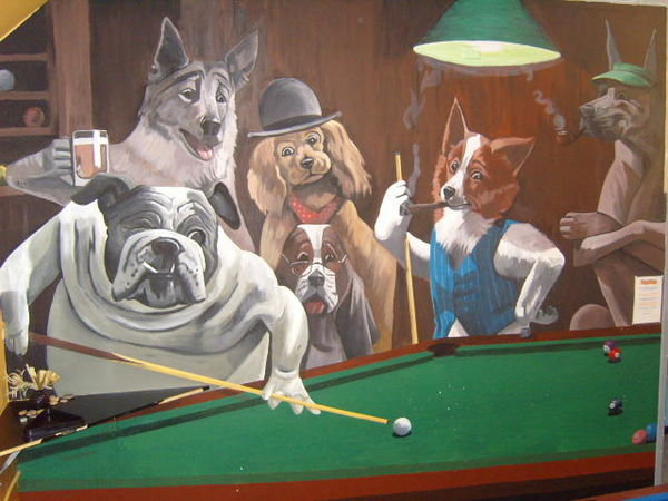 The painting in the pool room