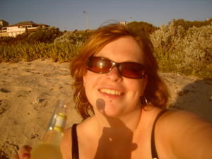 Sunset at the beach with a wee drink