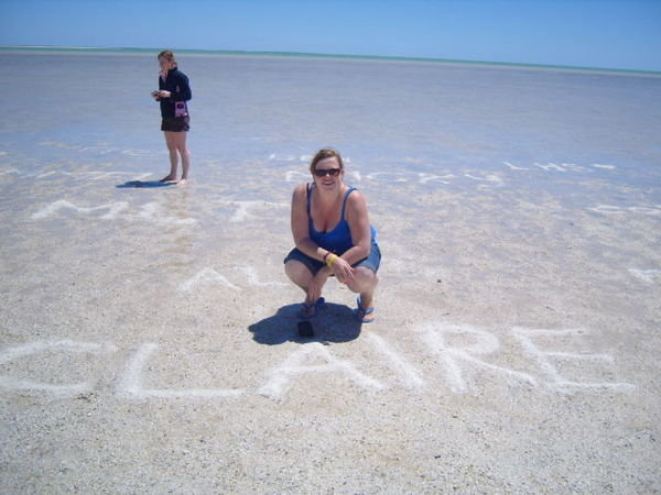 Me with ma name spelt out at Shell beach