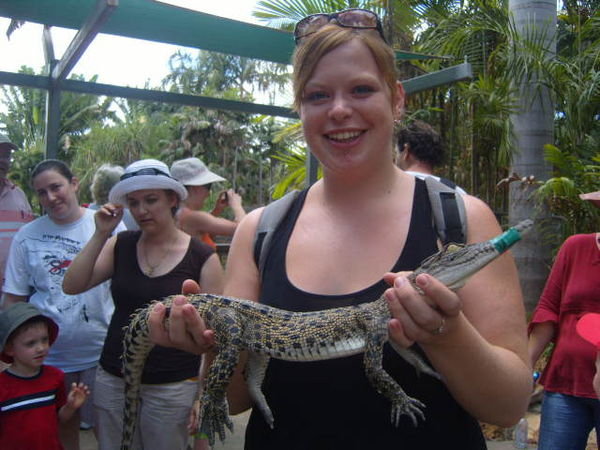 Me holding a baby crocodile!