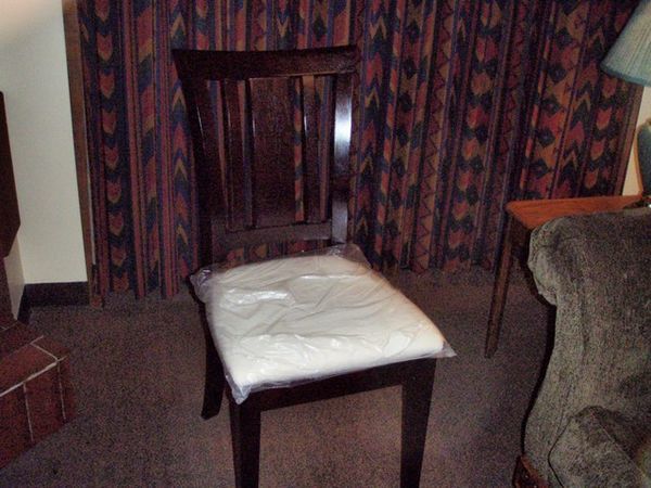 3 july '07 Dining chair in condo of Duck Mtn Lodge, Sk