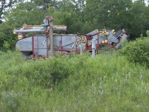 17 july '07 An old piece of farm equipment, a baler, I think, near Brandon, Mb