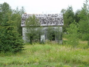 06 aug '07 Abandoned house, Ontario style, along Hwy 71, Ont 