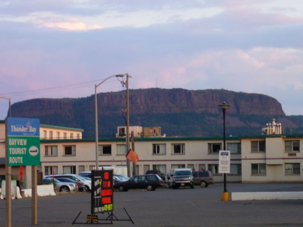 09 aug 2007 View from motel parking lot, Mt McKay, Thunder Bay, Ont 