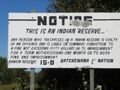 16 aug '07 Sign at entrance to native reserve land, SSM, Ont
