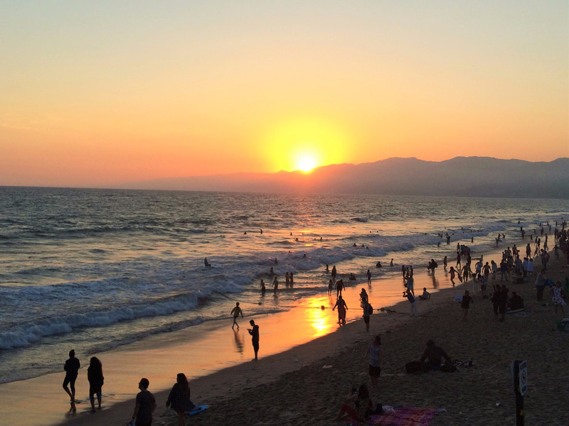 Sunset at Santa Monica beach