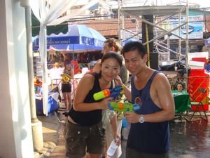 Satsuki and Darren at Songkran