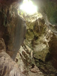 Looking up at the shaft