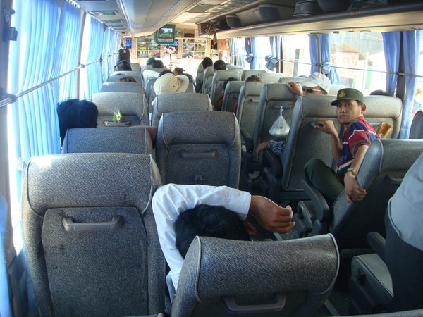 On board the bus to Phnom Penh