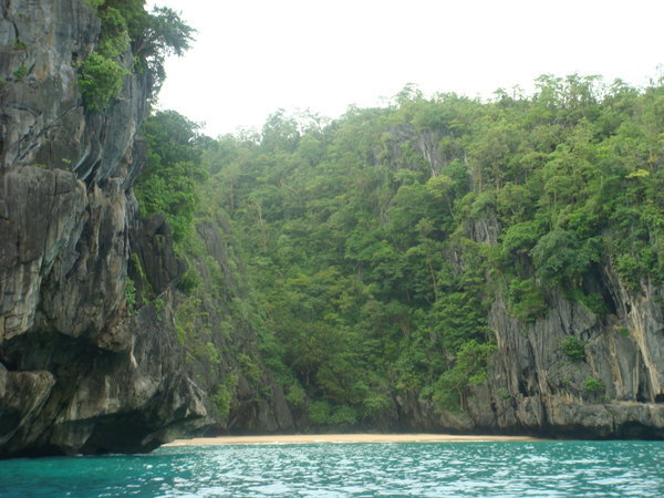 On the boat to the underground river