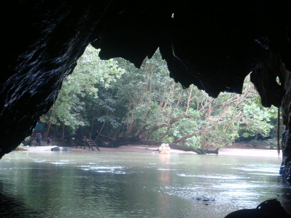 Looking out from the cave