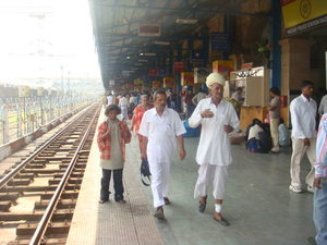 On the railway platform