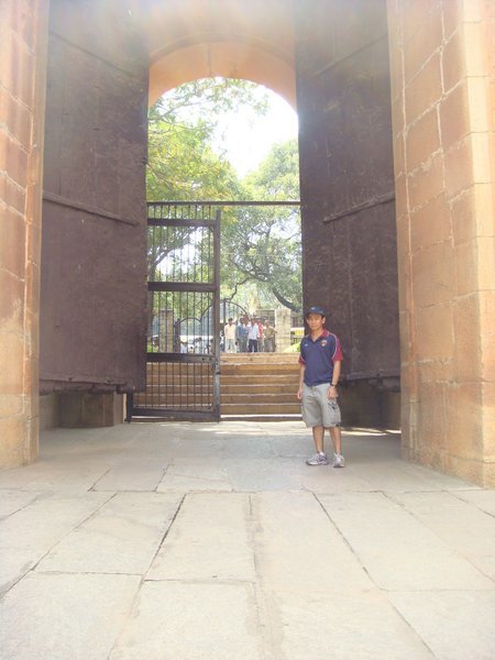 Me next to some rather large doors