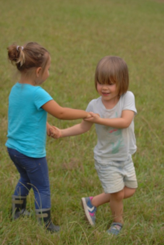 Dancing in the field!