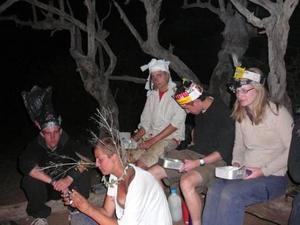 Alpha 3. A silly hat competition around the camp fire