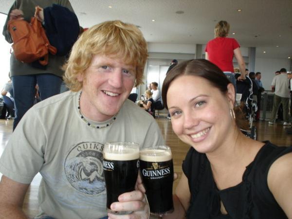 Enjoying our free Guinness 