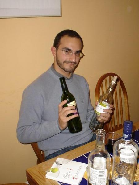 Valerio drinking Italian Style
