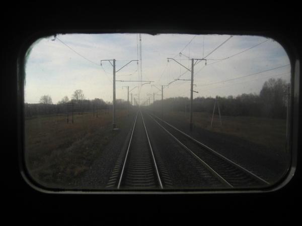 Behind the train